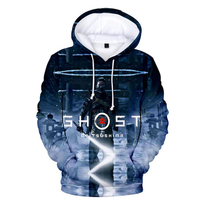 I.L.F.A. Game Ghost of Tsushima 3D Print Hoodies Samurai Cosplay Sweatshirts Hip Hop Pullover Unisex Hoody Coats