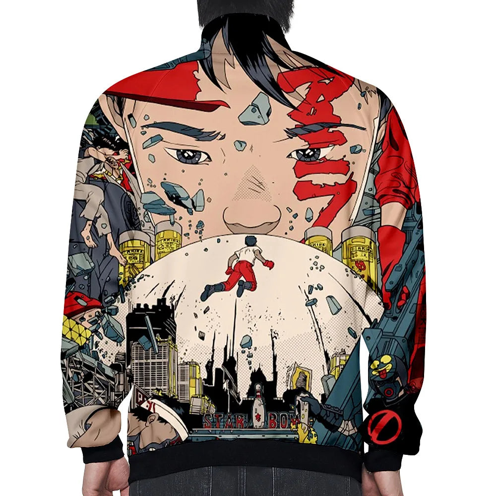 Akira:  3D Print Stand Collar Hoodie Hip Hop Men Women Zipper Hoodies Jacket Sweatshirts Clothes