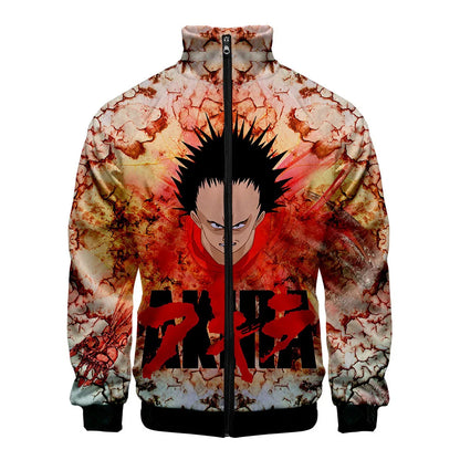 Akira:  3D Print Stand Collar Hoodie Hip Hop Men Women Zipper Hoodies Jacket Sweatshirts Clothes