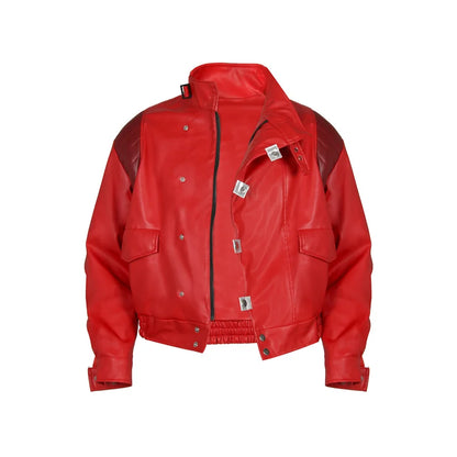Akira: Jacket Shotaro Kaneda Adult Cosplay Coat Pants Red PU Leather Jacket Pilot Racing Suit Halloween Fancy Outfit
