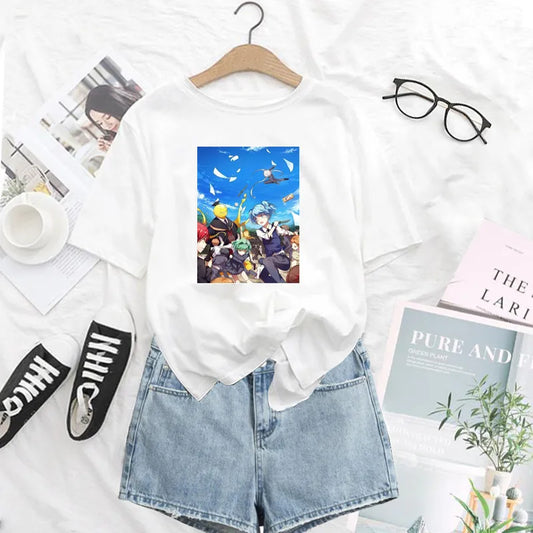 Assassination Classroom: Print T Shirt Funny Harajuku Tshirt Short Sleeve White T-Shirt Female Tops Tees