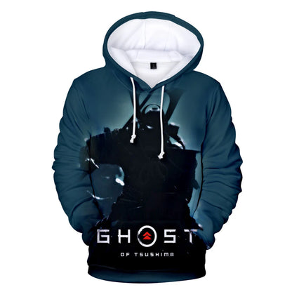 I.L.F.A. Game Ghost of Tsushima 3D Print Hoodies Samurai Cosplay Sweatshirts Hip Hop Pullover Unisex Hoody Coats