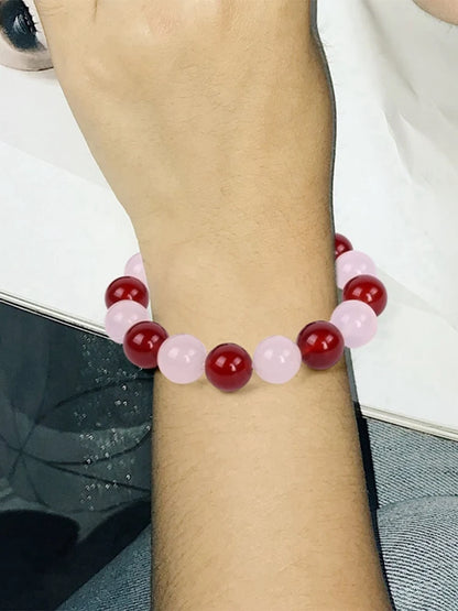 Anime Fruits Basket Kyo Sohma Bracelet White Red Crystal Beads Bangle Bracelets for Women Men Cosplay Props Jewelry