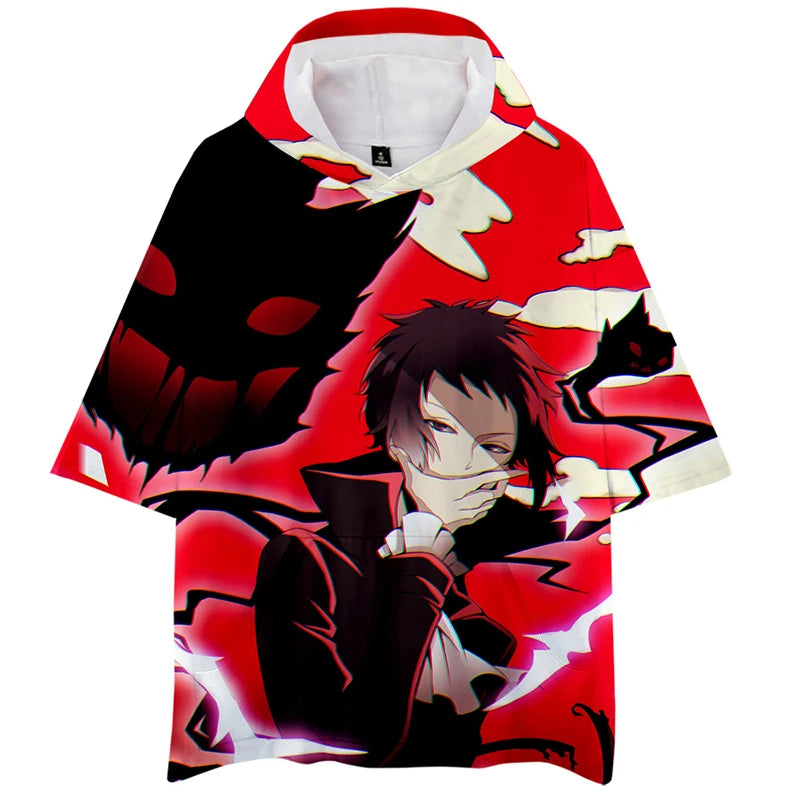 Bungo Stray Dogs: 3d Hoodies Pullover Fashion Short Sleeve Unisex Harajuku