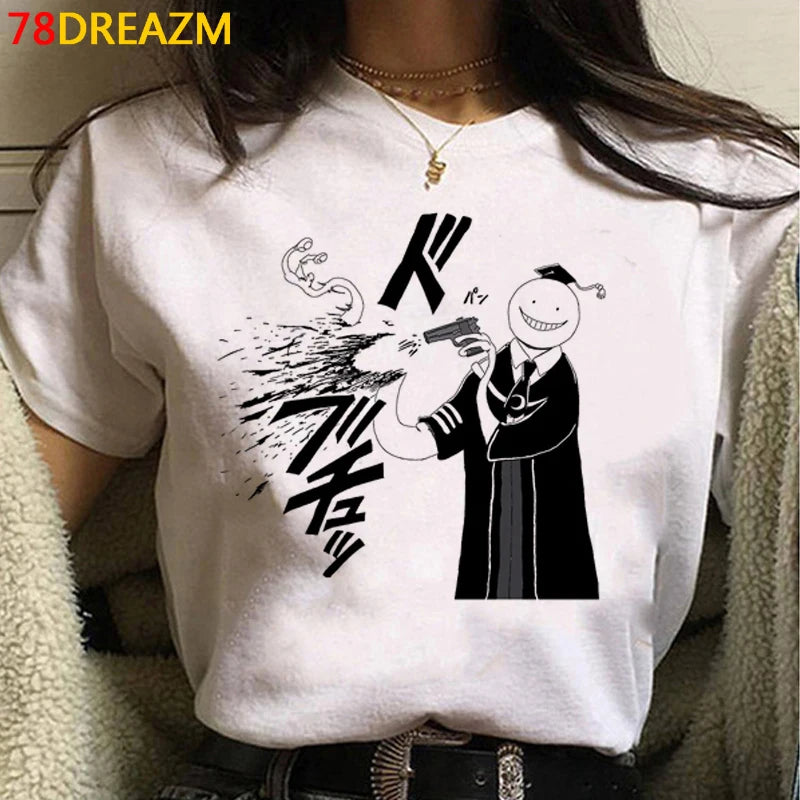 Assassination Classroom: Tshirt Clothes Women Couple  White T Shirt Casual Harajuku Kawaii Summer Top Tshirt White T Shirt