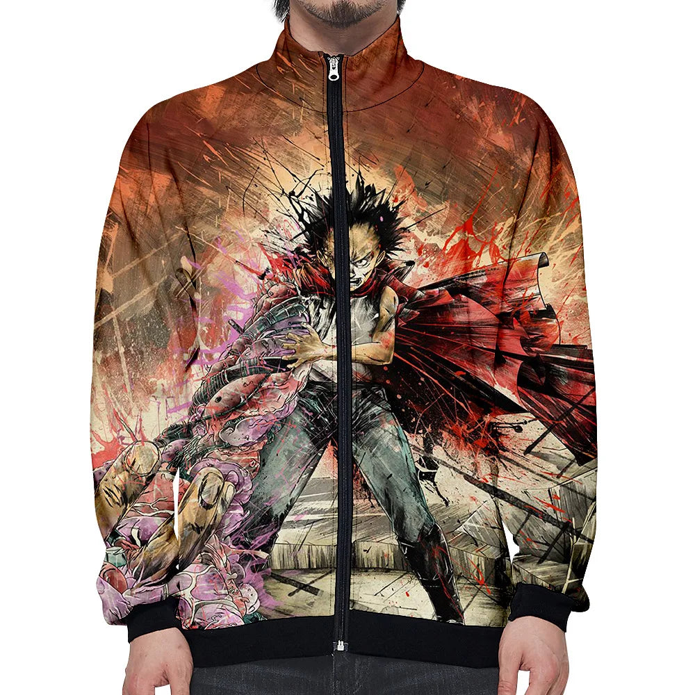 Akira:  3D Print Stand Collar Hoodie Hip Hop Men Women Zipper Hoodies Jacket Sweatshirts Clothes