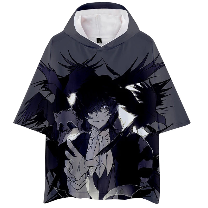 Bungo Stray Dogs: 3d Hoodies Pullover Fashion Short Sleeve Unisex Harajuku