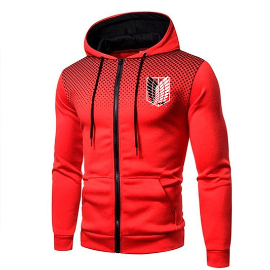 Attack On Titan: Hoodie Outdoor Street Sports zipper Sweatshirt