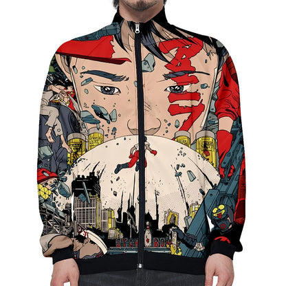 Akira:  3D Print Stand Collar Hoodie Hip Hop Men Women Zipper Hoodies Jacket Sweatshirts Clothes