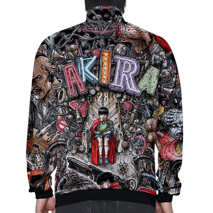 Akira:  3D Print Stand Collar Hoodie Hip Hop Men Women Zipper Hoodies Jacket Sweatshirts Clothes