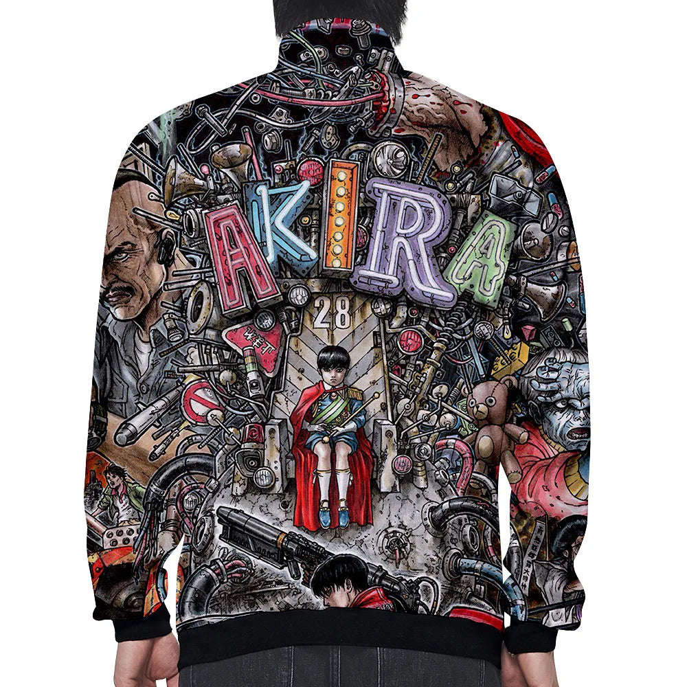 Akira:  3D Print Stand Collar Hoodie Hip Hop Men Women Zipper Hoodies Jacket Sweatshirts Clothes