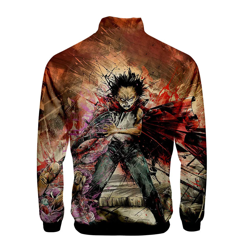 Akira:  3D Print Stand Collar Hoodie Hip Hop Men Women Zipper Hoodies Jacket Sweatshirts Clothes