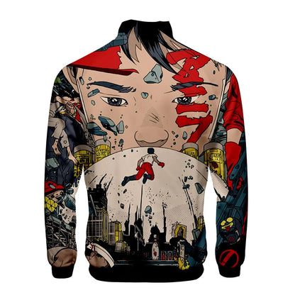 Akira:  3D Print Stand Collar Hoodie Hip Hop Men Women Zipper Hoodies Jacket Sweatshirts Clothes