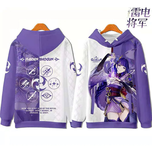 Genshin Impact: Raiden Shogun 3D Printed Men Women Hoodies Streetwear Fashion Pullover Harajuku Oversized Hoodie  Clothing