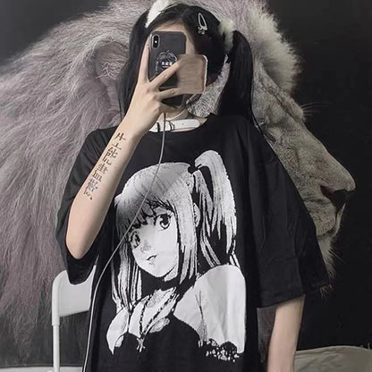 Death Note: ATSUNSET Vintage Style Harajuku T-Shirt  Pullover Summer Black Tees