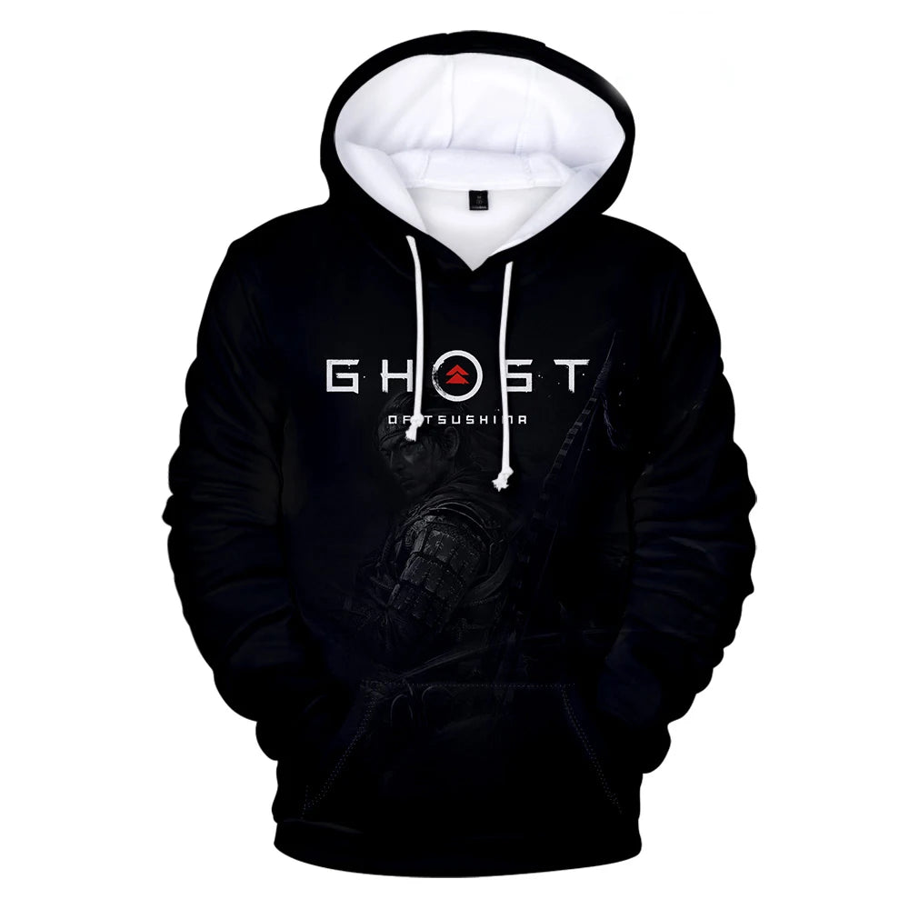 I.L.F.A. Game Ghost of Tsushima 3D Print Hoodies Samurai Cosplay Sweatshirts Hip Hop Pullover Unisex Hoody Coats