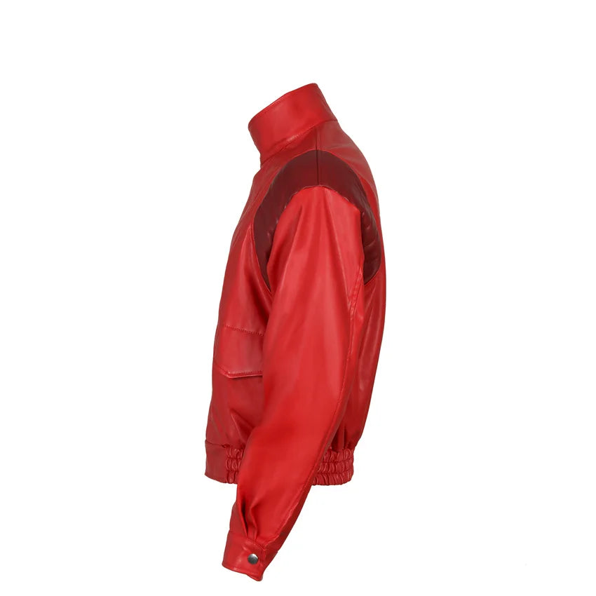 Akira: Jacket Shotaro Kaneda Adult Cosplay Coat Pants Red PU Leather Jacket Pilot Racing Suit Halloween Fancy Outfit