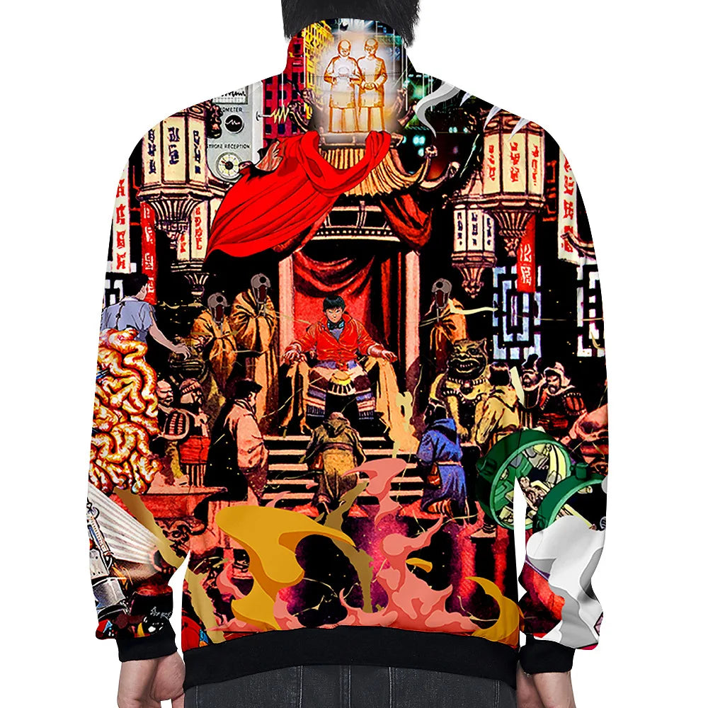 Akira:  3D Print Stand Collar Hoodie Hip Hop Men Women Zipper Hoodies Jacket Sweatshirts Clothes