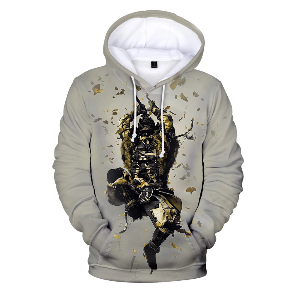 I.L.F.A. Game Ghost of Tsushima 3D Print Hoodies Samurai Cosplay Sweatshirts Hip Hop Pullover Unisex Hoody Coats