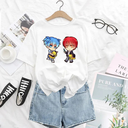 Assassination Classroom: Print T Shirt Funny Harajuku Tshirt Short Sleeve White T-Shirt Female Tops Tees