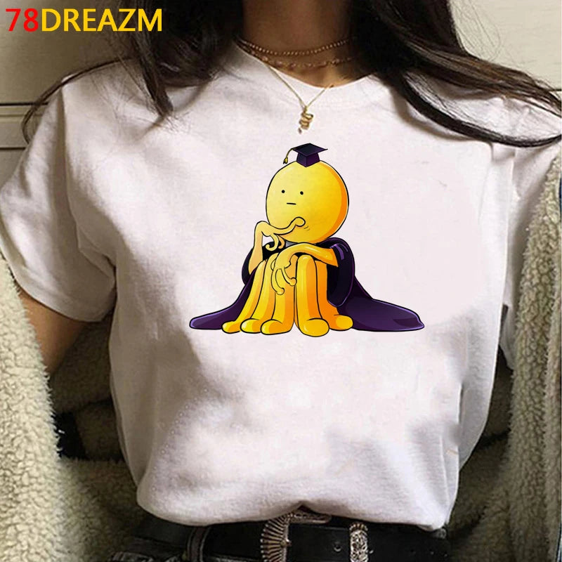 Assassination Classroom: Tshirt Clothes Women Couple  White T Shirt Casual Harajuku Kawaii Summer Top Tshirt White T Shirt
