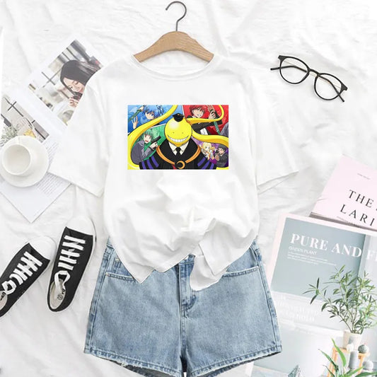 Assassination Classroom: Print T Shirt Funny Harajuku Tshirt Short Sleeve White T-Shirt Female Tops Tees