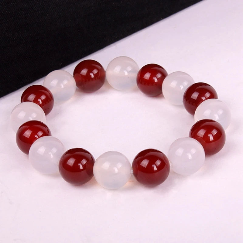 Anime Fruits Basket Kyo Sohma Bracelet White Red Crystal Beads Bangle Bracelets for Women Men Cosplay Props Jewelry