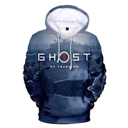 I.L.F.A. Game Ghost of Tsushima 3D Print Hoodies Samurai Cosplay Sweatshirts Hip Hop Pullover Unisex Hoody Coats