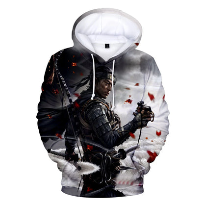 I.L.F.A. Game Ghost of Tsushima 3D Print Hoodies Samurai Cosplay Sweatshirts Hip Hop Pullover Unisex Hoody Coats