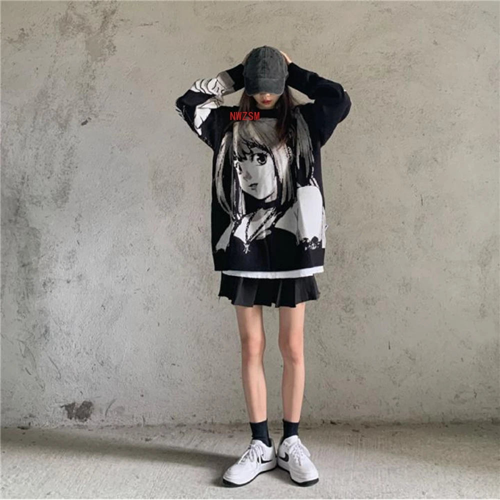 Death Note: Misa Amane Outfit Harajuku Streetwear Oversize Pullover Sweatshirt