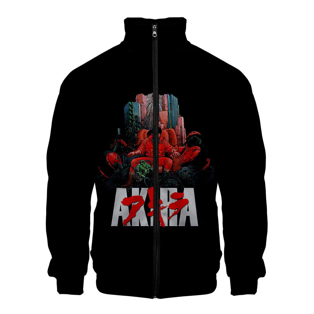 Akira:  3D Print Stand Collar Hoodie Hip Hop Men Women Zipper Hoodies Jacket Sweatshirts Clothes