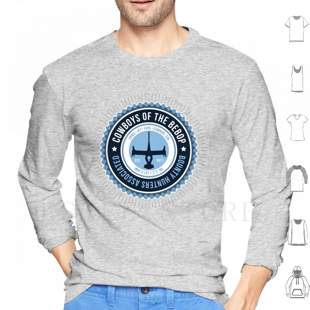 Cowboy Bebop: Space Cowboy Hoodies Long Sleeve Anime Japan Spike Bebop Jet Faye Ein