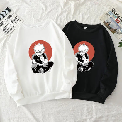 My Hero Academia: Katsuki Bakugou Cotton Crew Neck Sweatshirt Casual Pullover Streetwear Harajuku