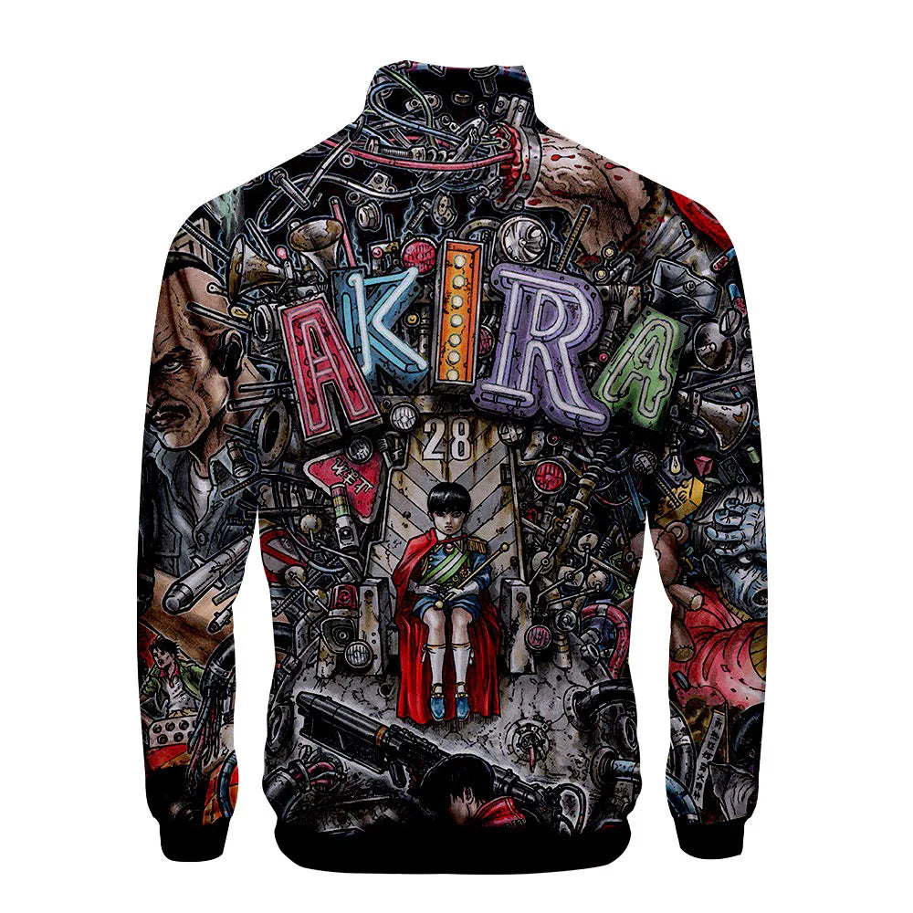 Akira:  3D Print Stand Collar Hoodie Hip Hop Men Women Zipper Hoodies Jacket Sweatshirts Clothes
