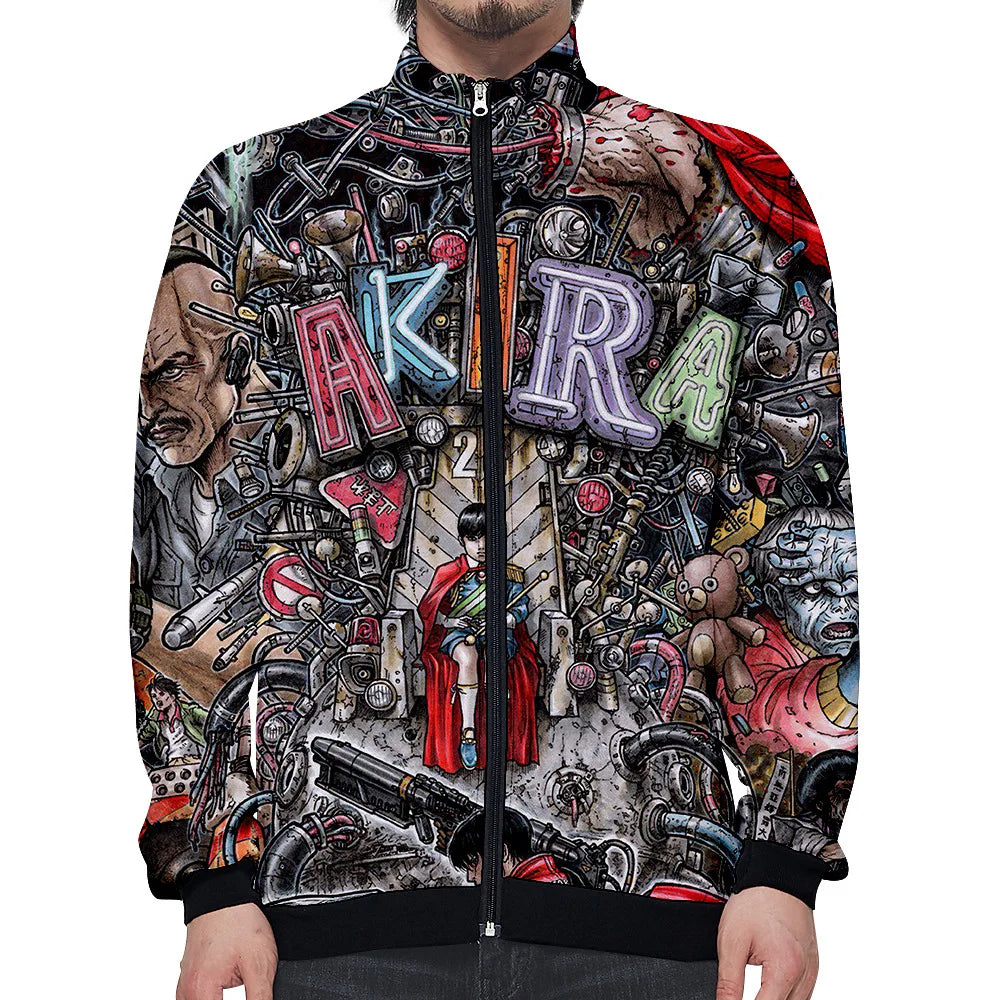 Akira:  3D Print Stand Collar Hoodie Hip Hop Men Women Zipper Hoodies Jacket Sweatshirts Clothes