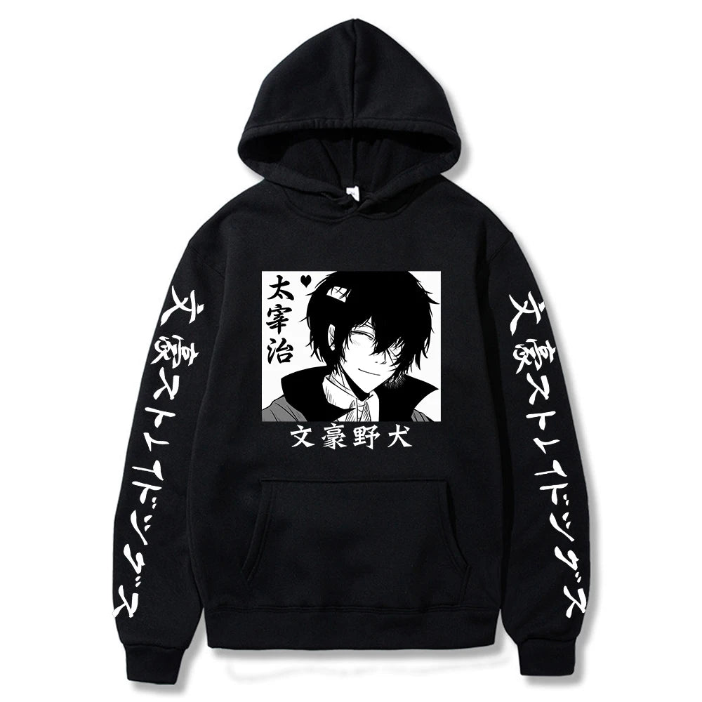 Bungo Stray Dogs: manga Hoodies Cool Dazai Osamu Graphic Pullover Sweatshirt Fashion Funny Female Cartoon sweatshirt