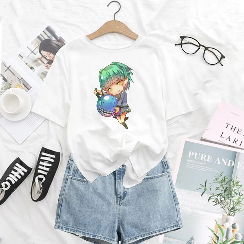 Assassination Classroom: Print T Shirt Funny Harajuku Tshirt Short Sleeve White T-Shirt Female Tops Tees