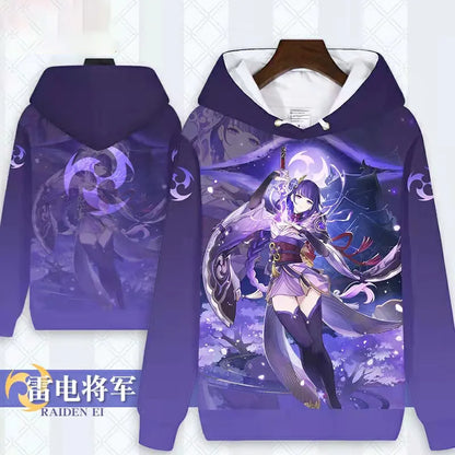 Genshin Impact: Raiden Shogun 3D Printed Men Women Hoodies Streetwear Fashion Pullover Harajuku Oversized Hoodie  Clothing
