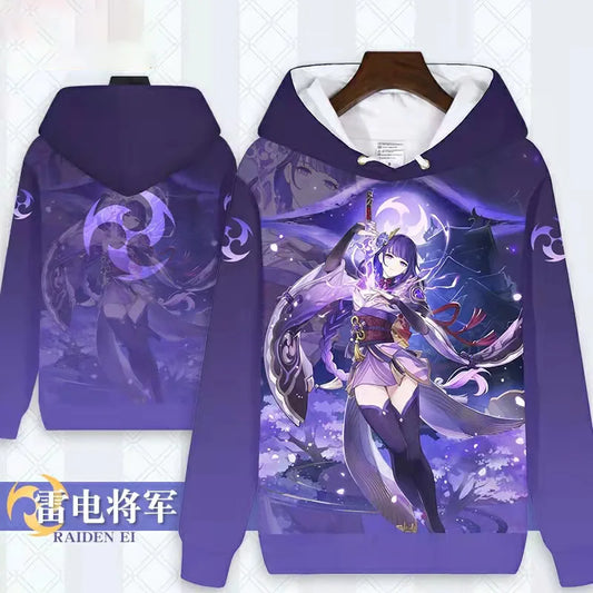 Genshin Impact: Raiden Shogun 3D Printed Men Women Hoodies Streetwear Fashion Pullover Harajuku Oversized Hoodie  Clothing