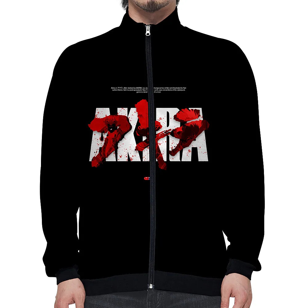 Akira:  3D Print Stand Collar Hoodie Hip Hop Men Women Zipper Hoodies Jacket Sweatshirts Clothes