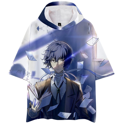 Bungo Stray Dogs: 3d Hoodies Pullover Fashion Short Sleeve Unisex Harajuku