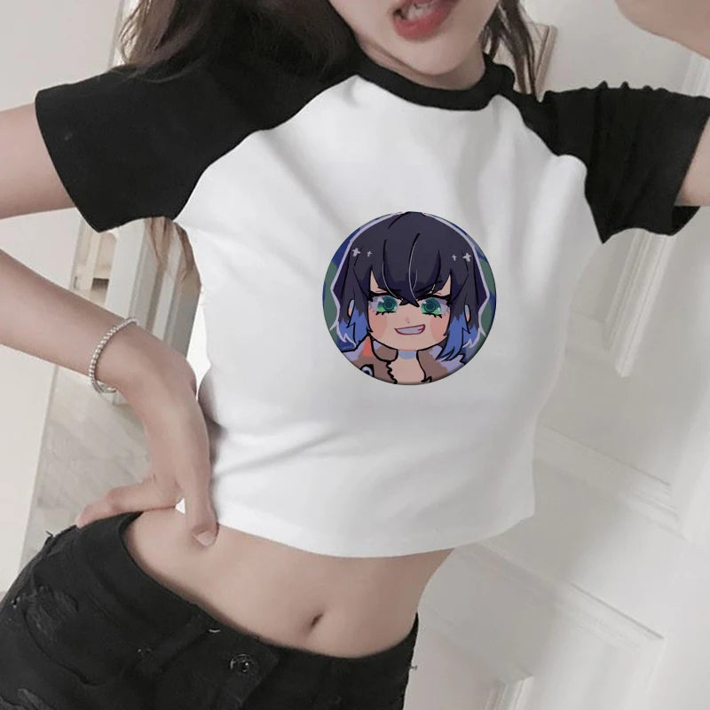 Demon Slayer: Ulzzang Harajuku Shirt 90s Kimetsu No Yaiba Kawaii