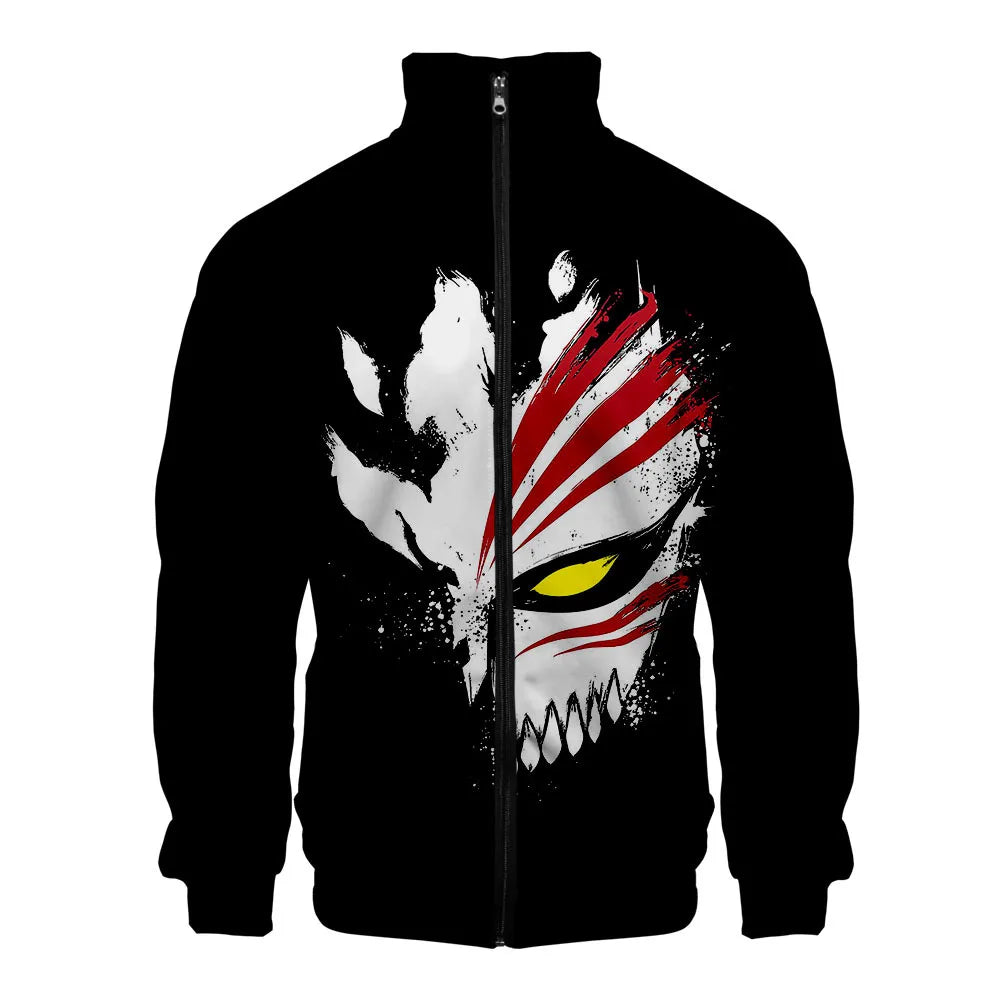 Anime: Bleach 3D Jacket Men Jacket Harajuku Stand Collar Zipper