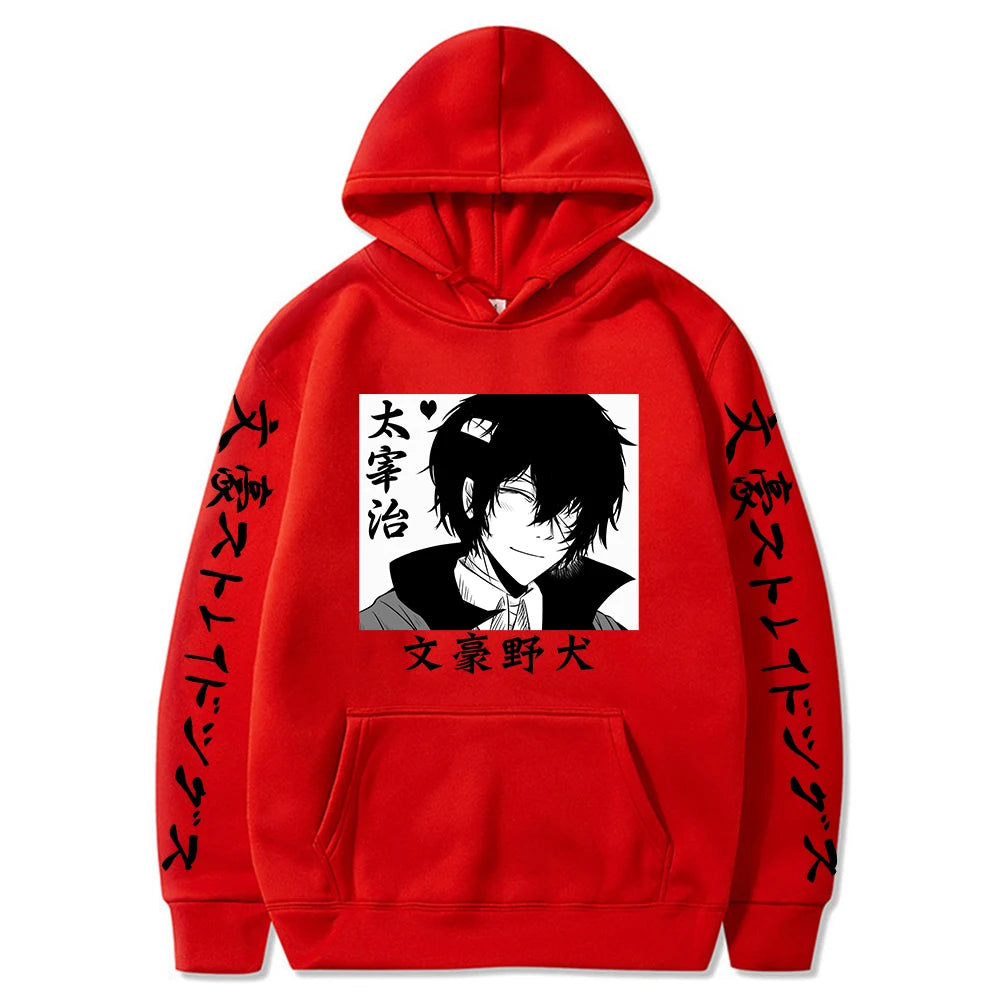 Bungo Stray Dogs: manga Hoodies Cool Dazai Osamu Graphic Pullover Sweatshirt Fashion Funny Female Cartoon sweatshirt