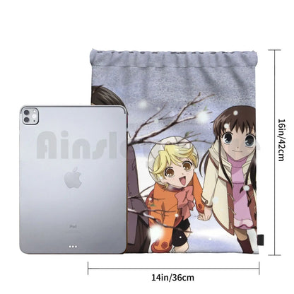 Fruits Basket: Backpack Drawstring Bags Gym Bag Waterproof Fruits Basket Anime Shoujo Tohru Hatori Sohma Momiji Sohma Fb