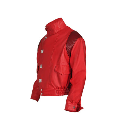 Akira: Jacket Shotaro Kaneda Adult Cosplay Coat Pants Red PU Leather Jacket Pilot Racing Suit Halloween Fancy Outfit