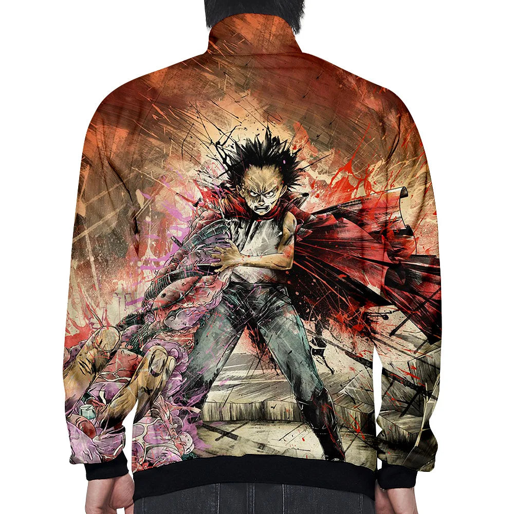 Akira:  3D Print Stand Collar Hoodie Hip Hop Men Women Zipper Hoodies Jacket Sweatshirts Clothes