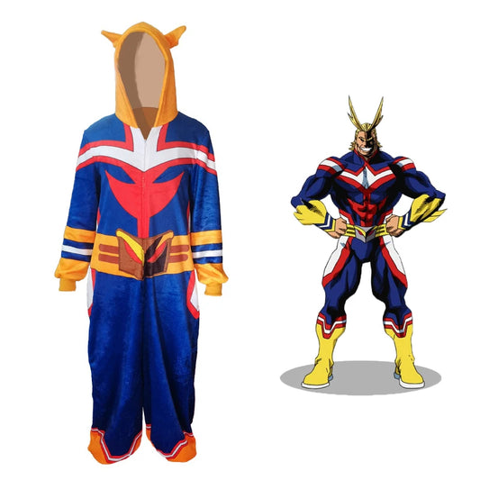 My Hero Academia:  All Might Cosplay Costume Jumpsuit Pajamas Halloween Costumes For Women Men Bathing Robe Christmas Gift