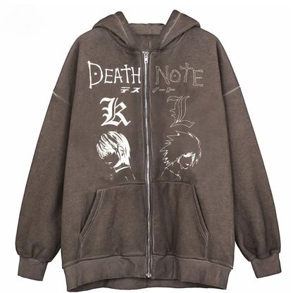 Death Note: Zipper hoodie kawaii direct sale Harajuku y2k jacket kawaii clothes jack