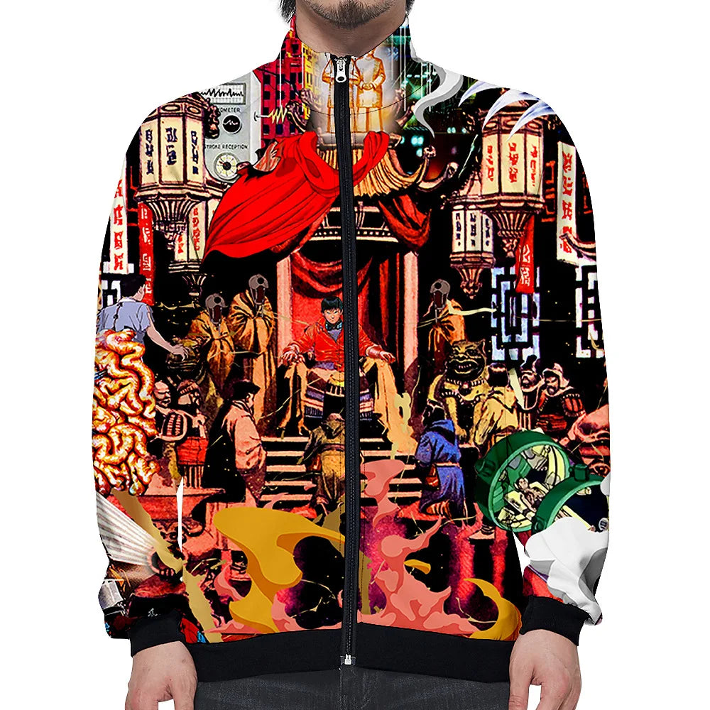 Akira:  3D Print Stand Collar Hoodie Hip Hop Men Women Zipper Hoodies Jacket Sweatshirts Clothes